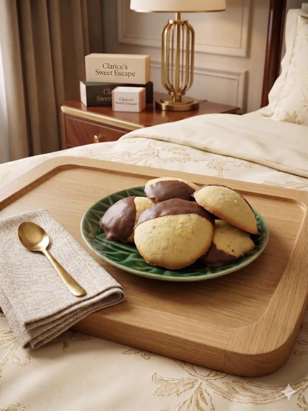 Buttery shortbread cookies half-dipped in rich milk chocolate